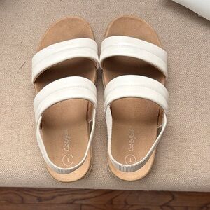 Cat & Jack Cream Double-Strap Slingback Slide Sandals